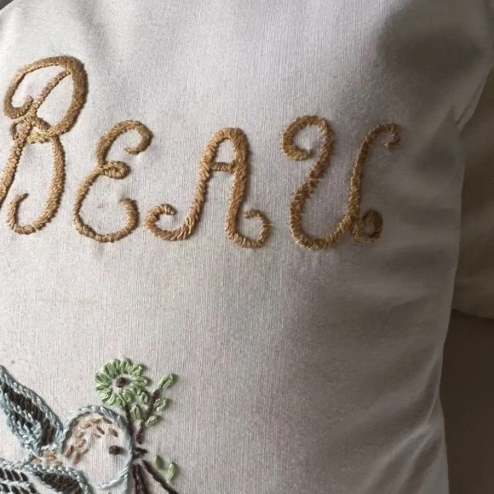 Hand embroidered French style heirloom baby‎ Nursery pillow brand new home decor